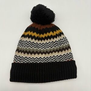 Missoni for Target Zigzag Pom-Pom Hat Black Yellow